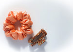 Load image into Gallery viewer, Peach Orange luxury satin scrunchie
