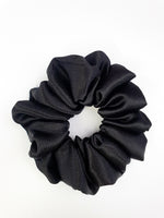 Load image into Gallery viewer, Black diamond luxury satin scrunchie
