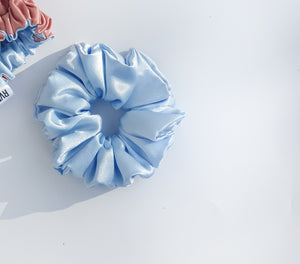 Luxury Sky Blue Satin Scrunchie