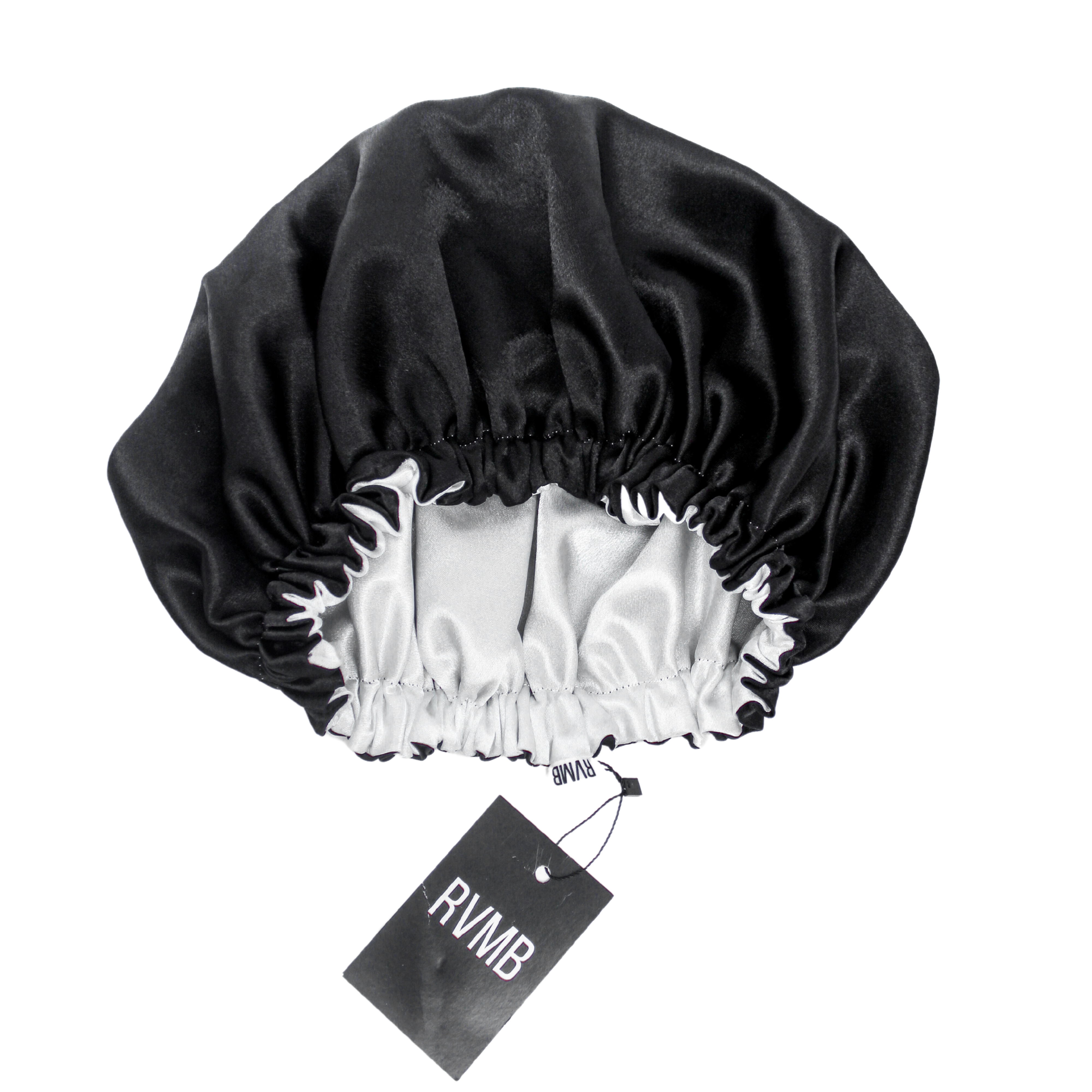 Black & White Satin hair Bonnet