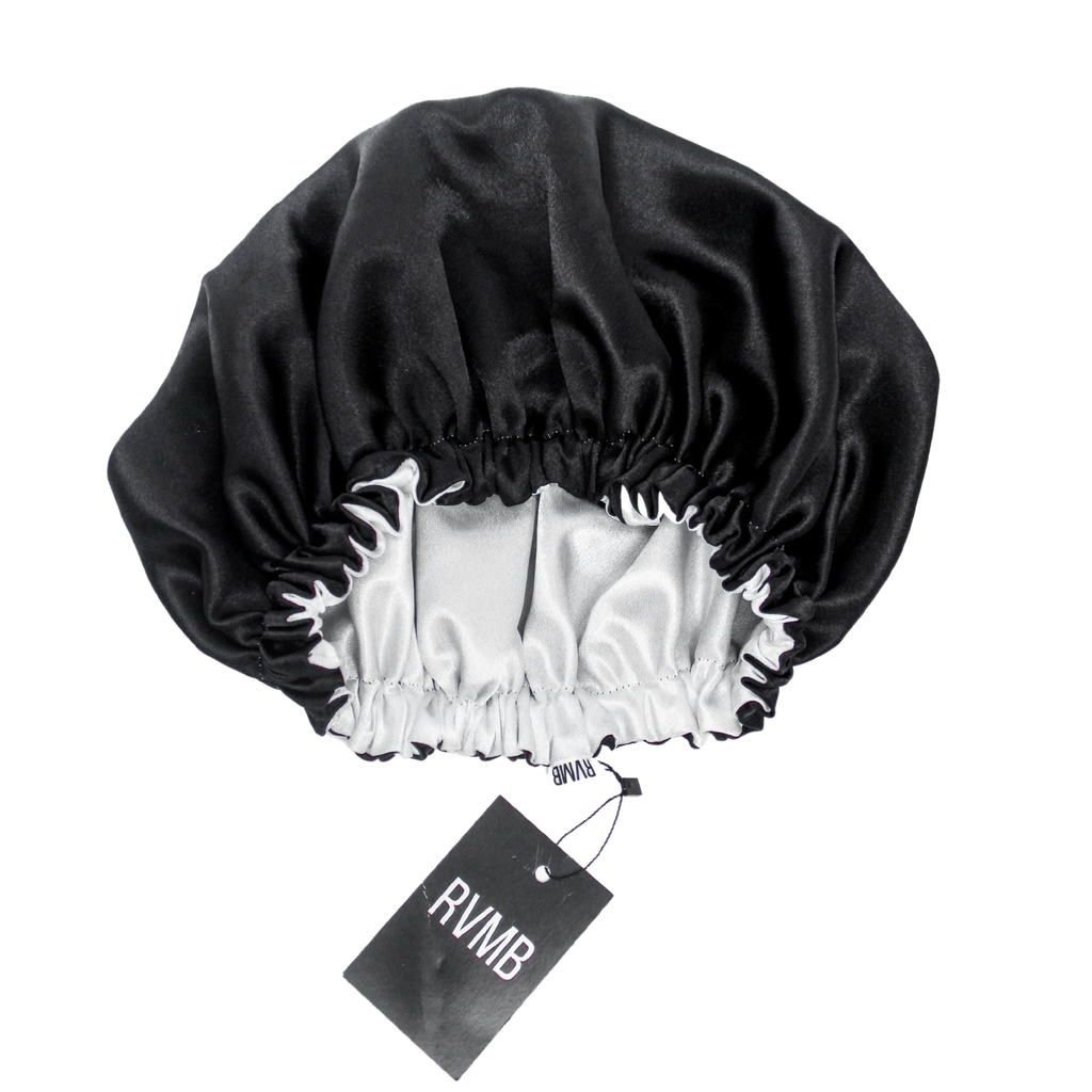 Black & White Satin hair Bonnet