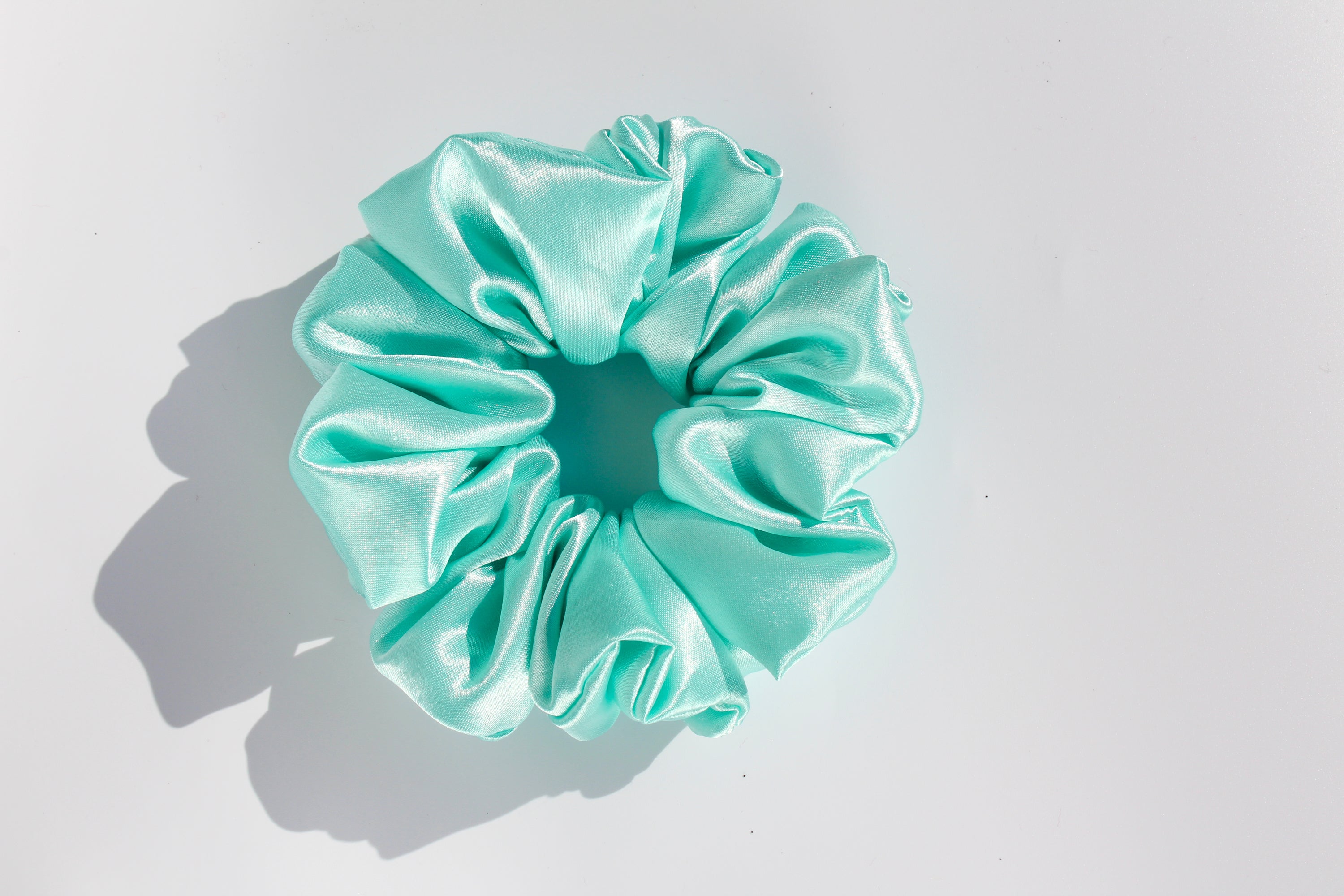 Luxury Mint Green Satin Scrunchie